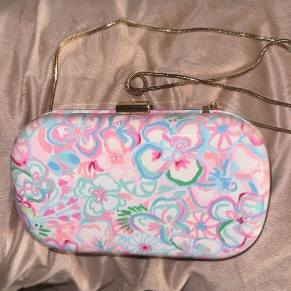 🔥Lilly Pulitzer Lidia Minaudiere clutch crossbody in Resort White Love Pattern - Picture 11 of 11